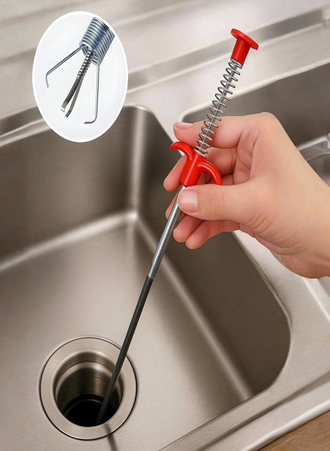 Vemlons Drain Cleaner Wire Stick Stainless Steel Hair Catching Claw Drain Sewer Cleaning Spring Sink Pipe Plunger Unblocked Kitchen Bath Basin Hairs Remover Tool (160 cm,1 Pc) - Image 5
